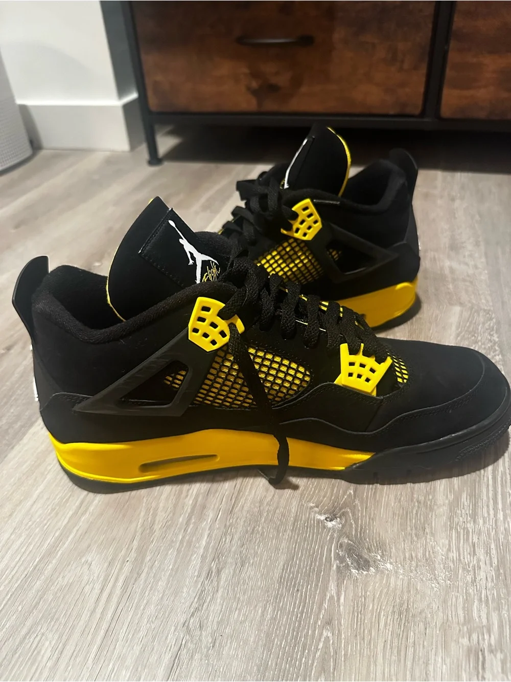 Jordan Men’s Black and Yellow Retro Sneakers